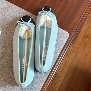 Chanel Light Blue Ballet Flats. Size 39.5
